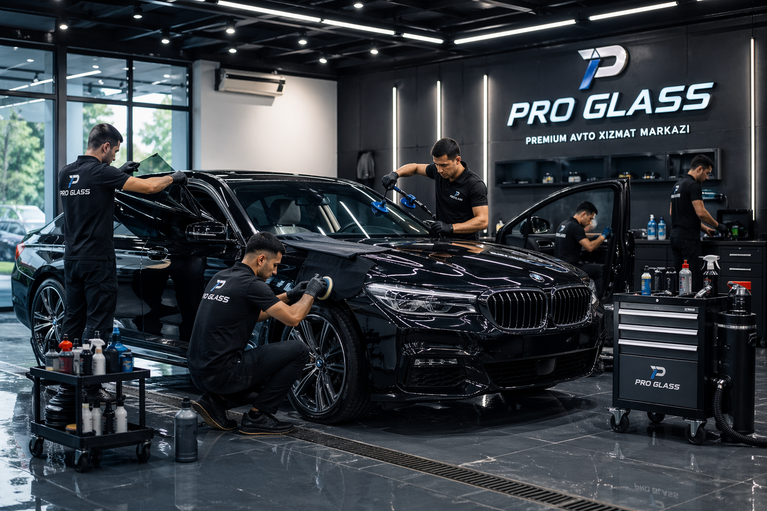 PRO GLASS avtomobillarga premium klassdagi xizmat ko'rsatish markazi Toshkent